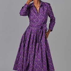 Tucker ALLYSON Purple 100% SILK Long Sleeve Wrap Dress SIZE SMALL LIKE NEW!